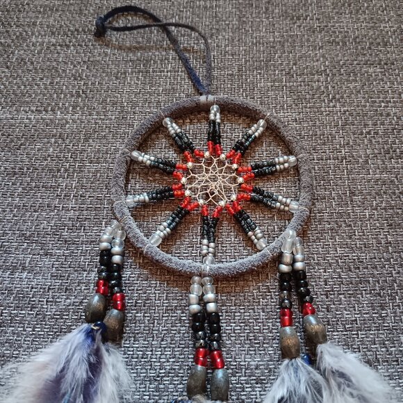 Custom Cherokee Dream Catcher (Gray, Red, Siver & Blue) - Picture 7 of 9